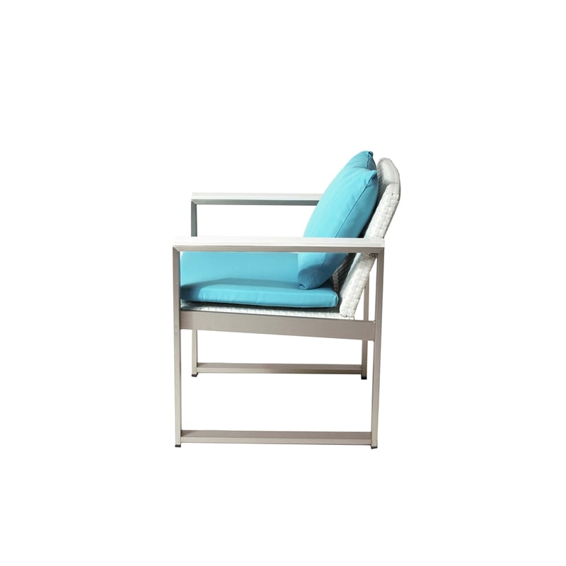Pangea Home Chester Modern Anodized Aluminum Outdoor Chair in Blue