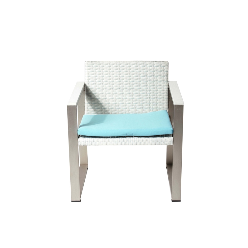 Pangea Home Chester Modern Anodized Aluminum Outdoor Chair in Blue