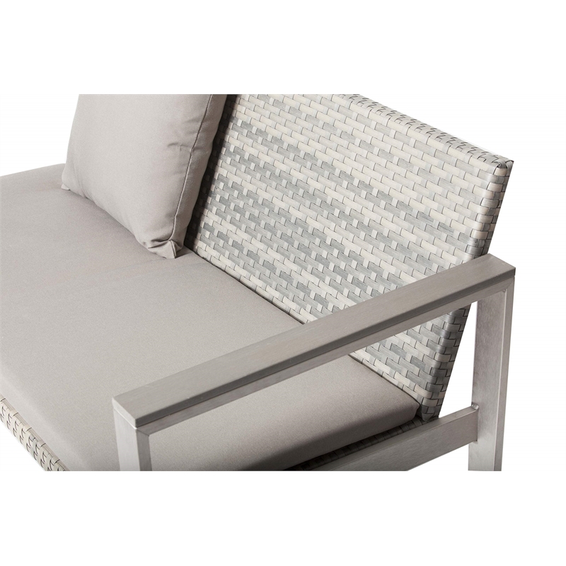 Pangea Home Chester Modern Anodized Aluminum Outdoor Sofa in Gray Taupe