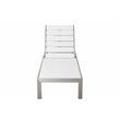 Pangea Home Breeze Modern Aluminum Patio Lounger in Gray Frame/White