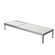 Pangea Home Breeze Modern Aluminum Patio Lounger in Gray Frame/White