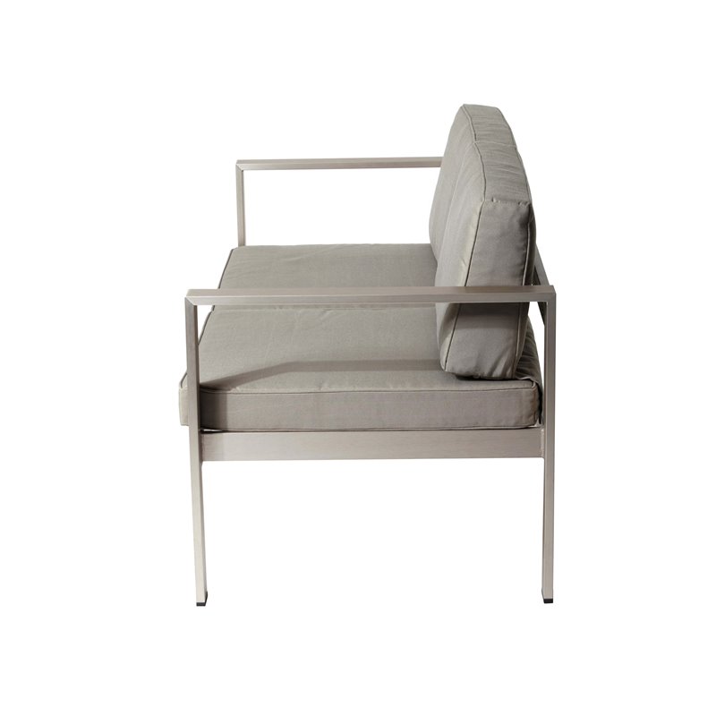 Pangea Home Karen Modern Aluminum Outdoor Sofa in Gray Taupe