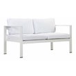Pangea Home Karen Modern Aluminum Outdoor Sofa in Powder Coated White