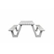 Pangea Home Lukas Modern Aluminum Outdoor Picnic Table in White