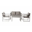 Pangea Home Chester 13-piece Modern Aluminum Patio Sofa Set in Gray