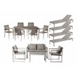Pangea Home Chester 15-piece Modern Aluminum Patio Sofa Set in Gray