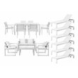 Pangea Home Chester 17-piece Aluminum Patio Sofa Set in White