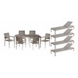 Pangea Home David 11-piece Modern Aluminum Patio Dining Set in Gray