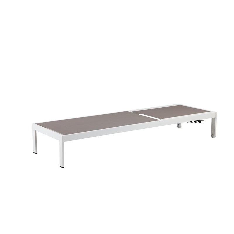Pangea Home David 11-piece Modern Aluminum Patio Dining Set in White/Gray