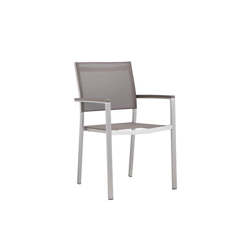 Pangea Home David 13-piece Modern Aluminum Patio Dining Set in Gray