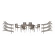 Pangea Home David 13-piece Modern Aluminum Patio Dining Set in Gray