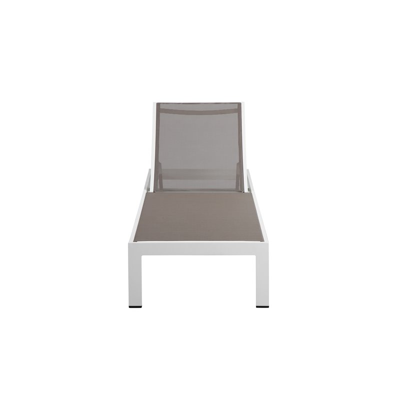 Pangea Home David 13-piece Modern Aluminum Patio Dining Set in White/Gray