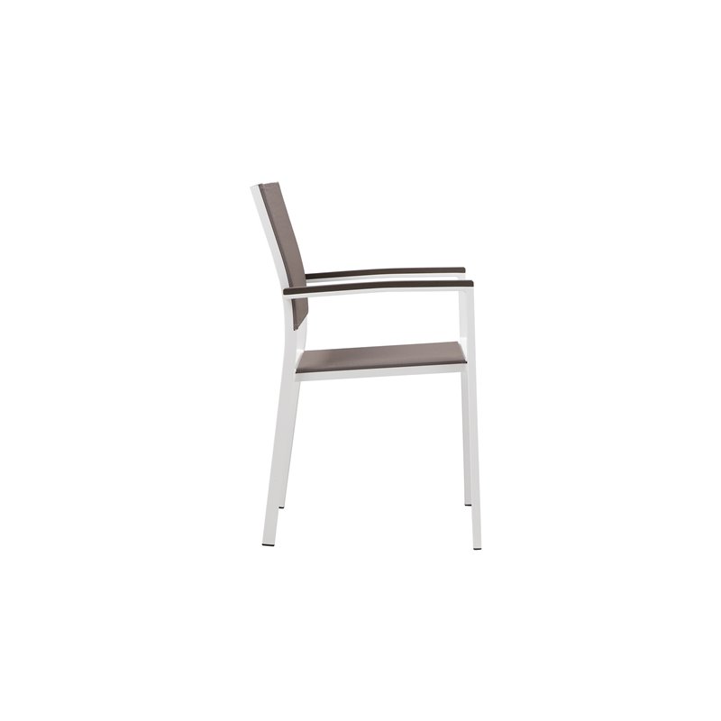 Pangea Home David 13-piece Modern Aluminum Patio Dining Set in White/Gray