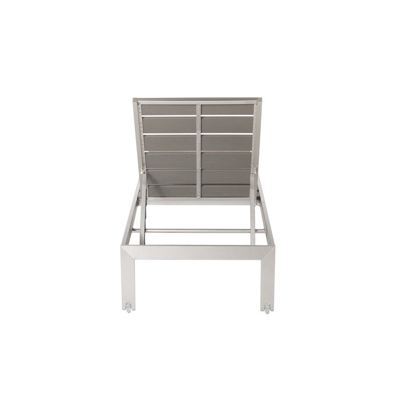 Pangea Home Joseph 2-piece Aluminum Patio Lounger and Side Table in Gray