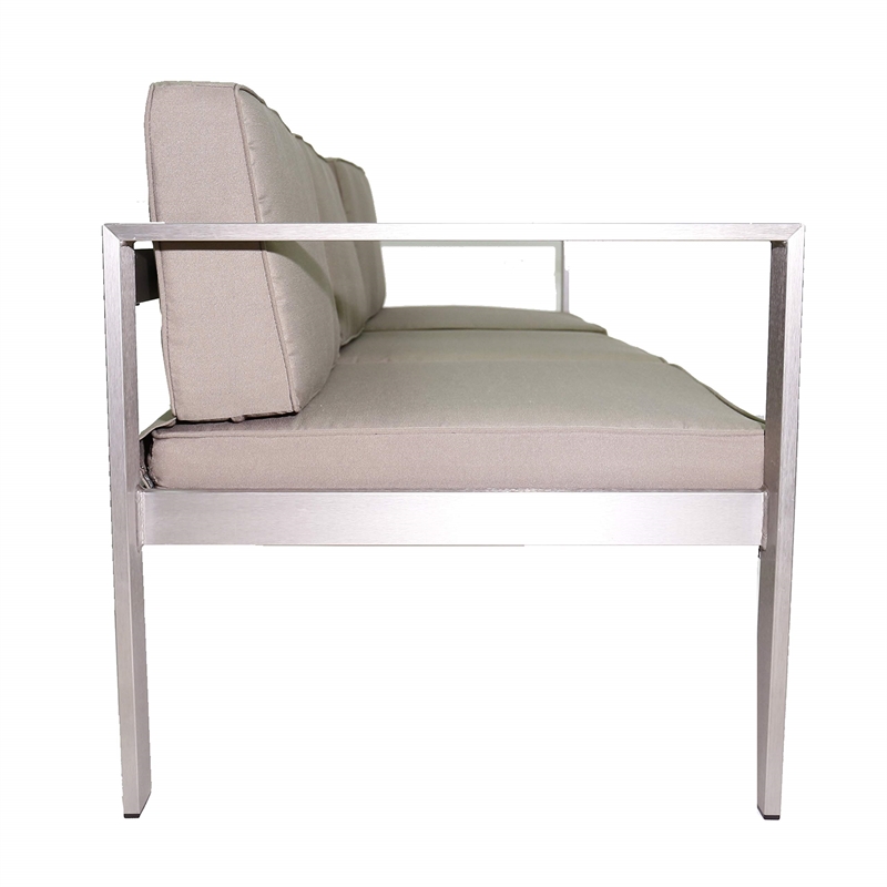 Pangea Home Karen 2-piece Aluminum Outdoor Sectional in Gray Taupe