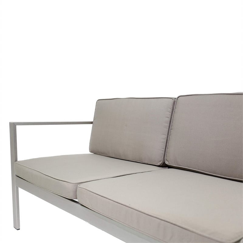 Pangea Home Karen Aluminum Outdoor 3-seater Sofa in Gray Taupe