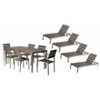 Pangea Home Roy 11-piece Modern Aluminum Patio Dining Set in Gray