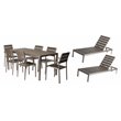 Pangea Home Roy 9-piece Modern Aluminum Patio Dining Set in Gray