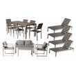 Pangea Home Royal 15-piece Modern Aluminum Patio Sofa Set in Gray