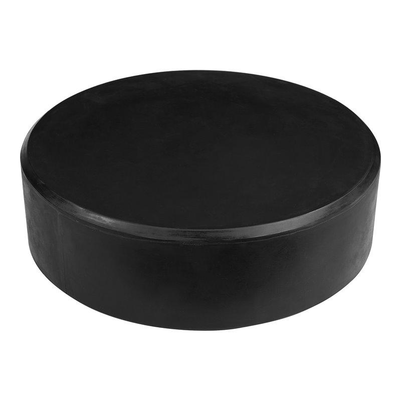 Pangea Home Mariel Round Fiberglass Outdoor Coffee Table in Black