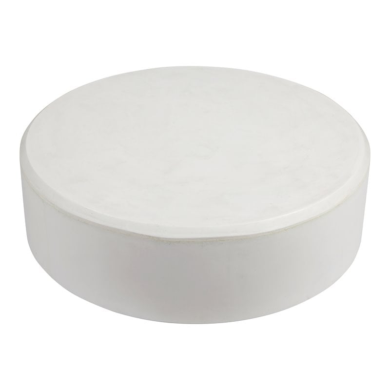 Pangea Home Mariel Round Fiberglass Outdoor Coffee Table in White