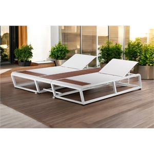 Pangea Home AVRA Aluminum Outdoor Daybed with Umbrella Hole Built-In Ice Bucket
