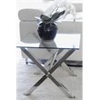 Pangea Home Beverly Modern Tempered Glass & Polished Steel Side Table in Clear