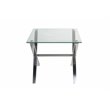 Pangea Home Beverly Modern Tempered Glass & Polished Steel Side Table in Clear
