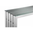 Pangea Home Vlad Modern Brushed Steel Metal Console Table in Silver
