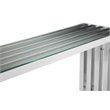 Pangea Home Vlad Modern Brushed Steel Metal Console Table in Silver