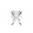 Pangea Home Beverly Small Modern Tempered Glass & Lacquer Wood Desk in White
