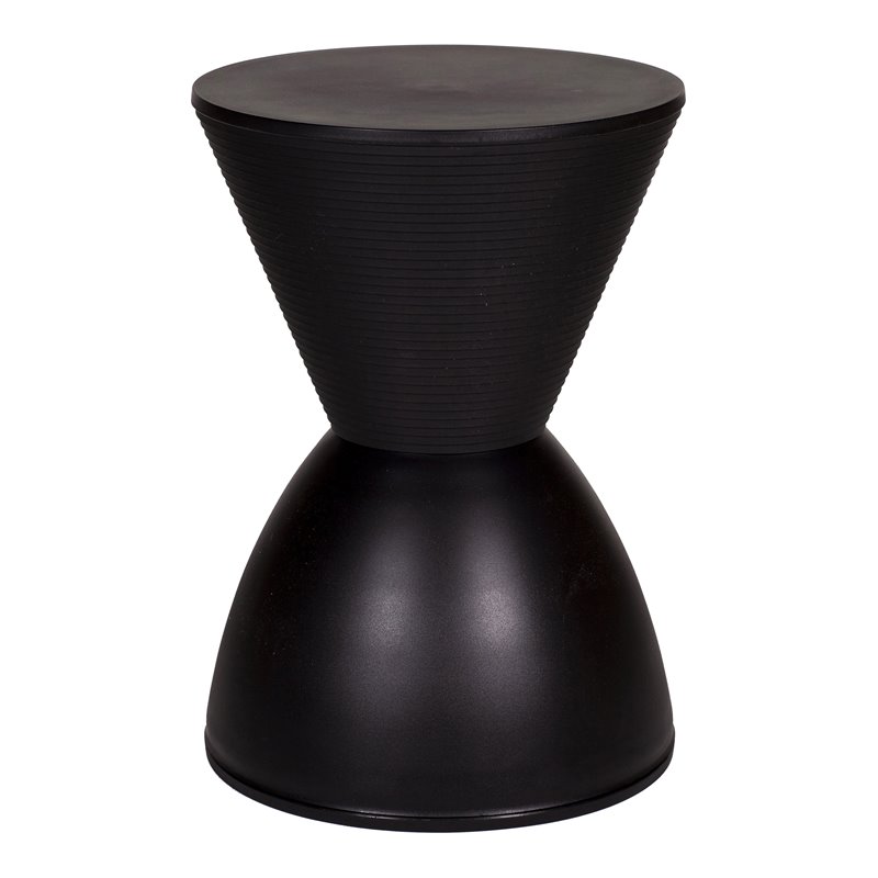 Pangea Home Bongo Polypropylene Plastic Indoor/Outdoor Side Table in Black