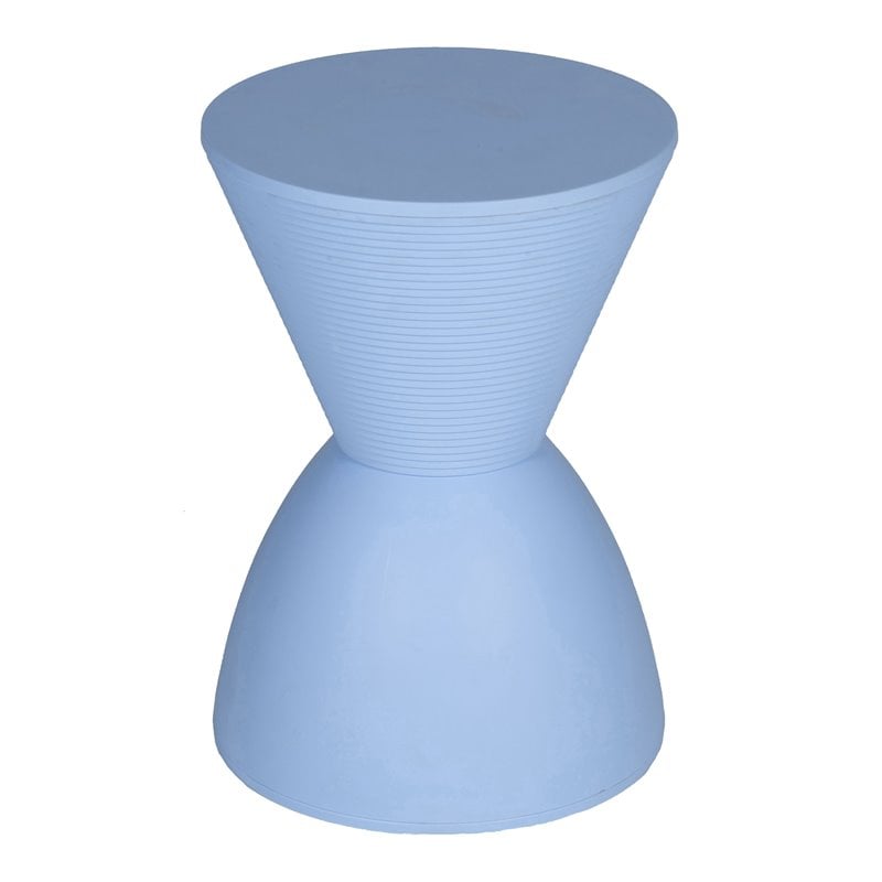 Pangea Home Bongo Modern Polypropylene Plastic Indoor/Outdoor Side Table in Blue