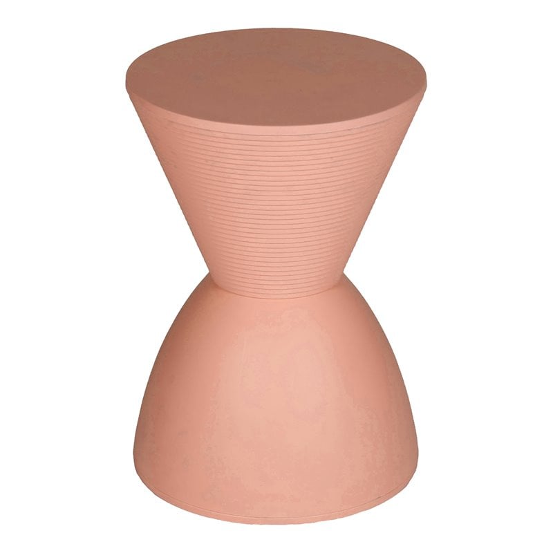 Pangea Home Bongo Modern Polypropylene Plastic Indoor/Outdoor Side Table in Pink