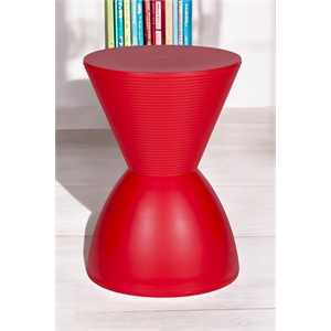 Pangea Home Bongo Modern Polypropylene Plastic Indoor/Outdoor Side Table in Red