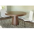 Pangea Home Donald Modern Wood Veneer & Polished Steel Dining Table in Walnut