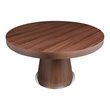 Pangea Home Donald Modern Wood Veneer & Polished Steel Dining Table in Walnut
