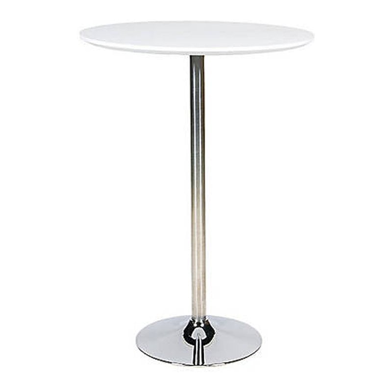 Pangea Home Nix Gloss Lacquer & High Polished Steel Metal Dining Table in White