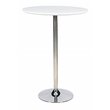 Pangea Home Nix Gloss Lacquer & High Polished Steel Metal Dining Table in White