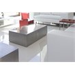 Pangea Home Spenser Cubix Brushed Metal Coffee Table in Silver