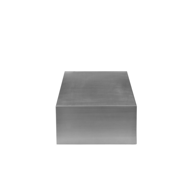 Pangea Home Spenser Cubix Brushed Metal Coffee Table in Silver