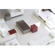 Pangea Home Spenser Cubix Brushed Metal Coffee Table in Silver