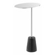 Pangea Home Churchill Modern Genuine Marble & Steel Side Table in Black