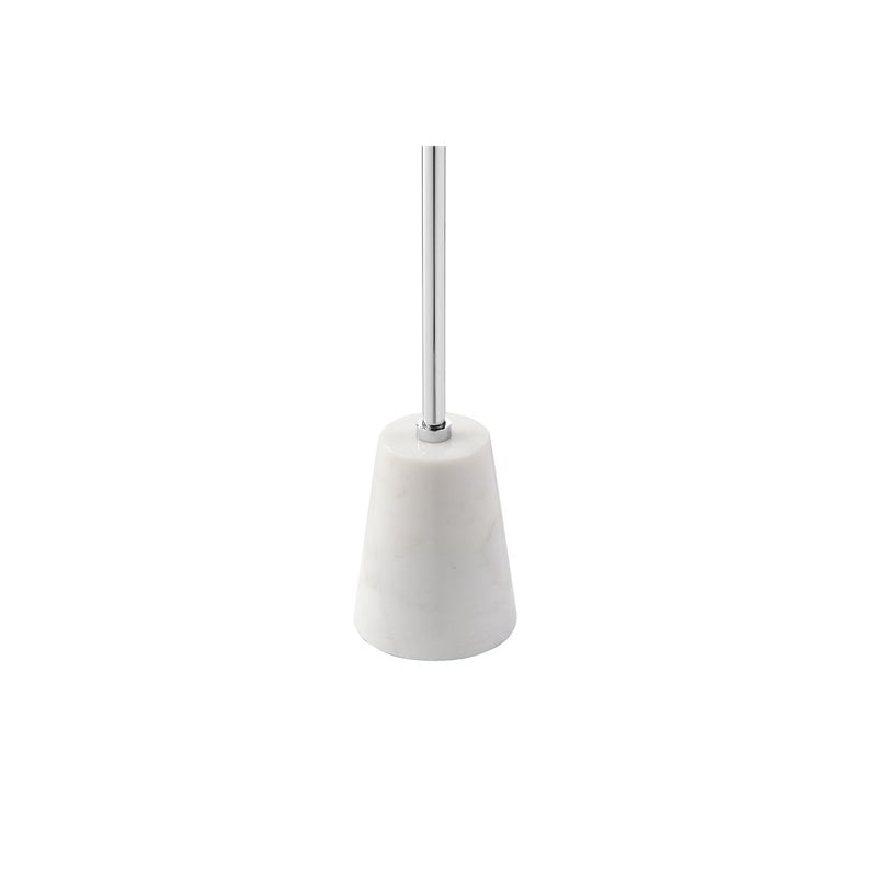 Pangea Home Churchill Modern Genuine Marble & Steel Side Table in White