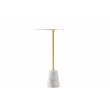 Pangea Home Churchill Modern Genuine Marble & Steel Side Table in White/Gold