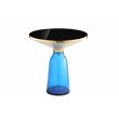 Pangea Home Belinda Modern Glass Side Table in Gold and Blue