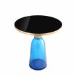 Pangea Home Belinda Modern Glass Side Table in Gold and Blue