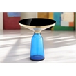 Pangea Home Belinda Modern Glass Side Table in Gold and Blue