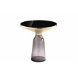 Pangea Home End Table Coffee Accent Table Round in Glass - Gray
