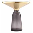Pangea Home End Table Coffee Accent Table Round in Glass - Gray